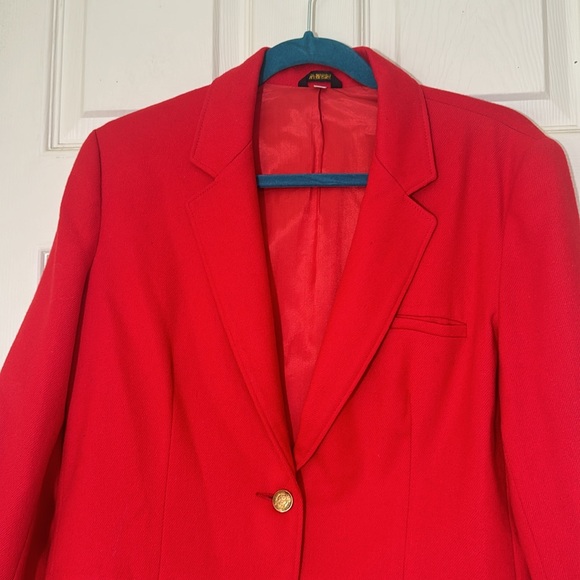100% Wool Red Casual Blazer Size 14 - Picture 3 of 12